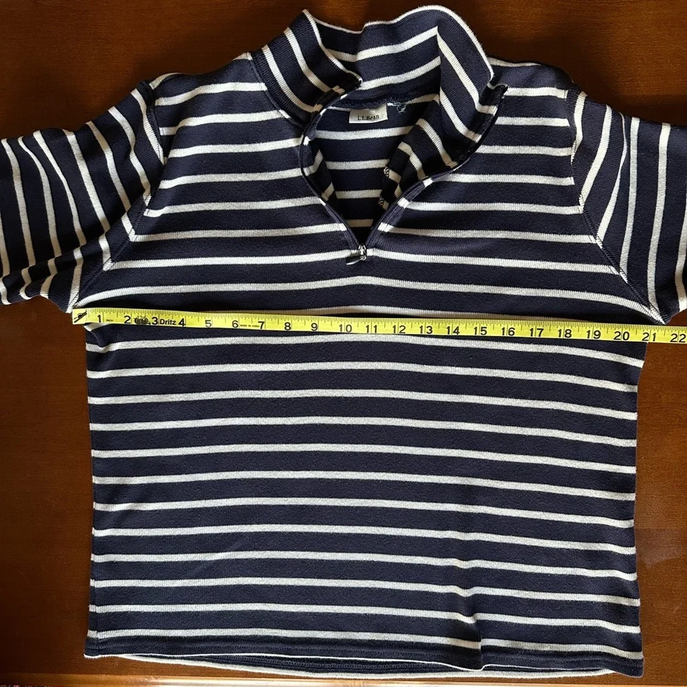 L.L. Bean Navy and White Striped Long Sleeve Top - Picture 6 of 7